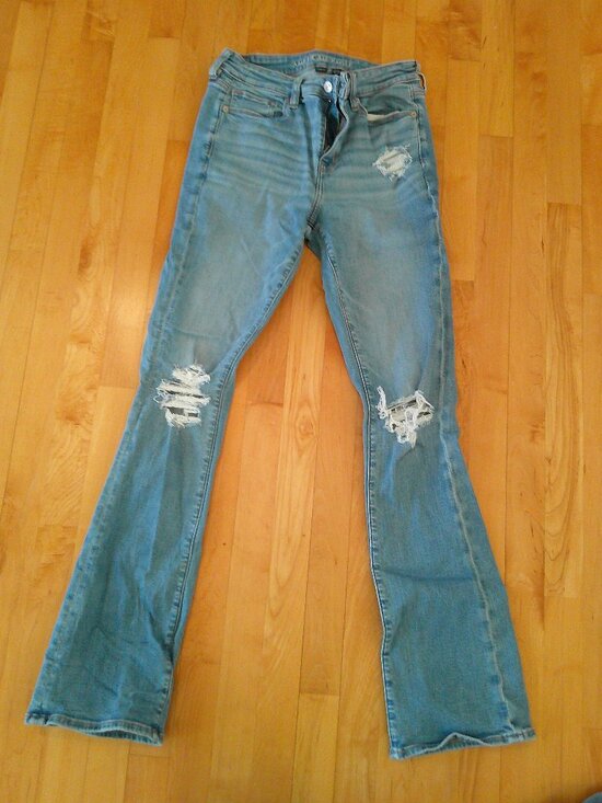 American Eagle Outfitters Denim - American Eagle Distressed Bell Bottom Jeans - 10 LONG